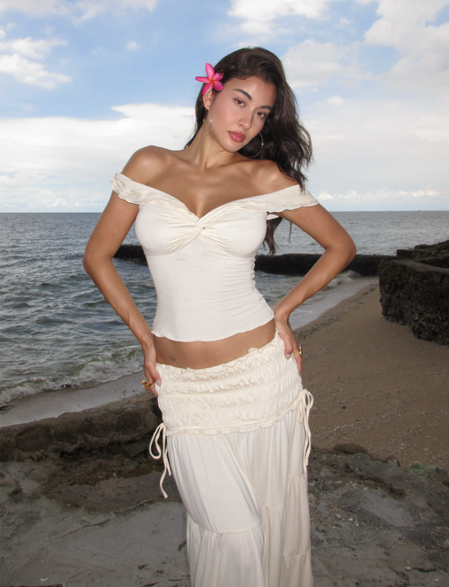 DENALI TOP - NEUTRAAL: BONE